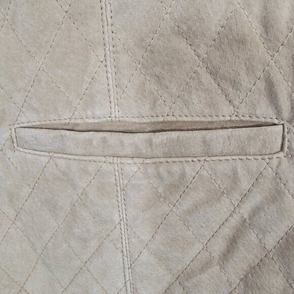 NWT Coldwater Creek Vest Size 1X Women's Leather and Knit Tan NEW - Picture 5 of 9